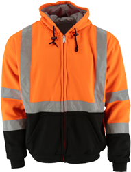 #644 Hi-Vis Orange Hooded Fleece Jacket 