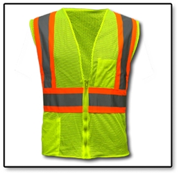 #635 Hi-Vis Reflective Zipper Vest  