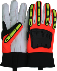 #355 Hi-Vis Impact Corded Cotton Freezer Glove (Pair) 355S, 355M, 355L, 355XL